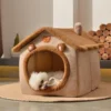 Zusammenklappbares Haustierhaus - Abnehmbares & Waschbares Katzenbett, Hundehöhle Sofa für XS Hunde & S/M Katzen